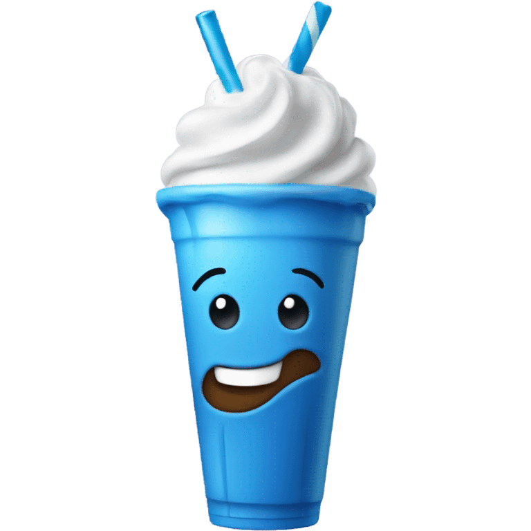 Dancing blue milkshake emoji