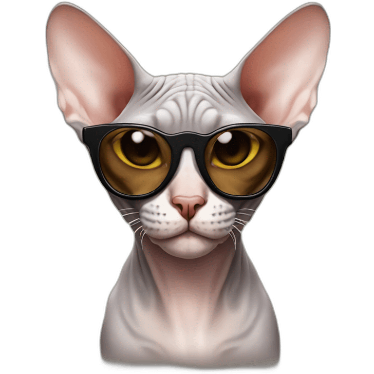 Sphynx cat with sunglasses emoji