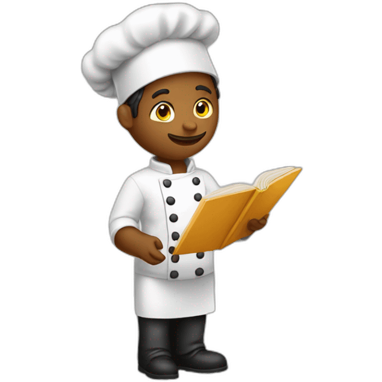 chef reading recipe book emoji