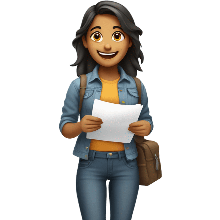 Indian girl who just finished her exams  emoji