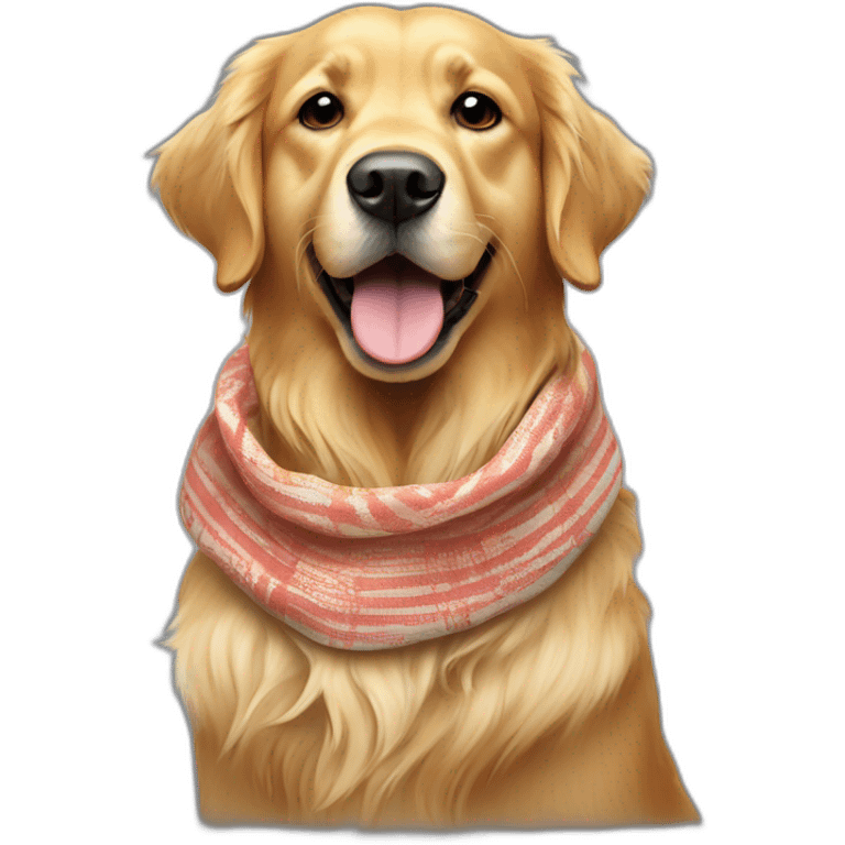 golden retriever dog wearing a Keffiyeh emoji