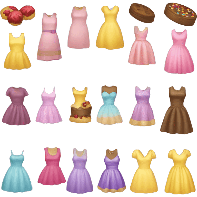 Sweets and dresses emoji