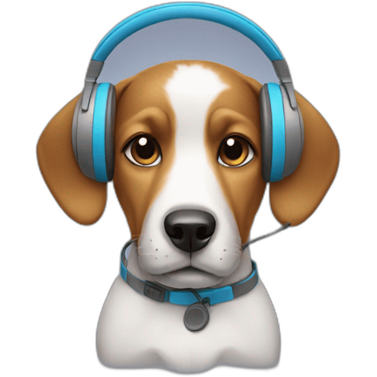 Dog with headphones emoji