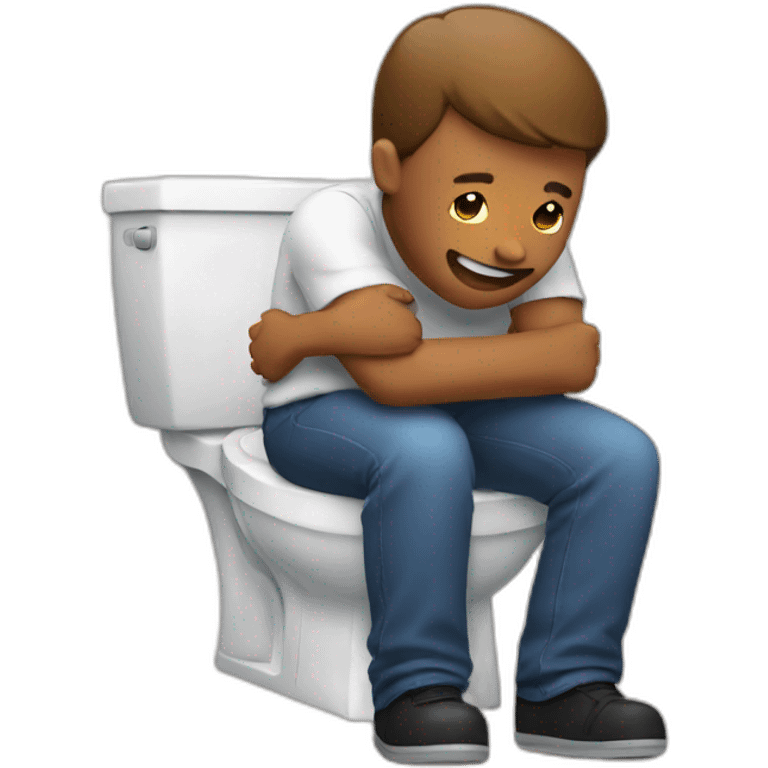 guy hugging toilet emoji