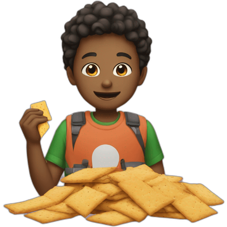 Boy with crackers emoji