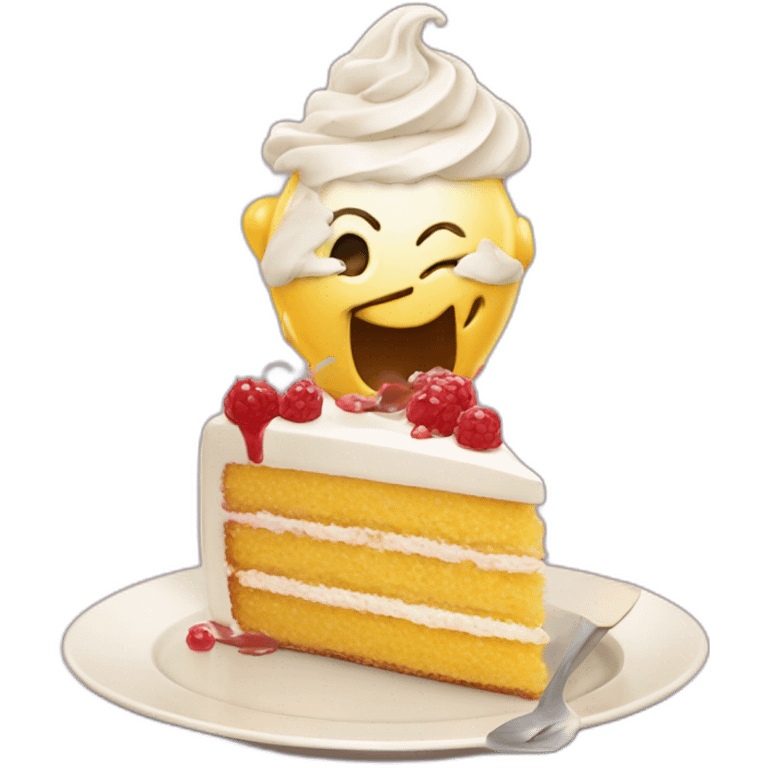 Chat qui mange un gâteau emoji