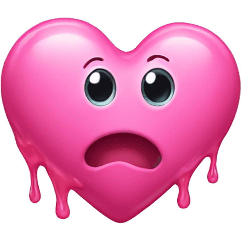 Pink gooey heart emoji