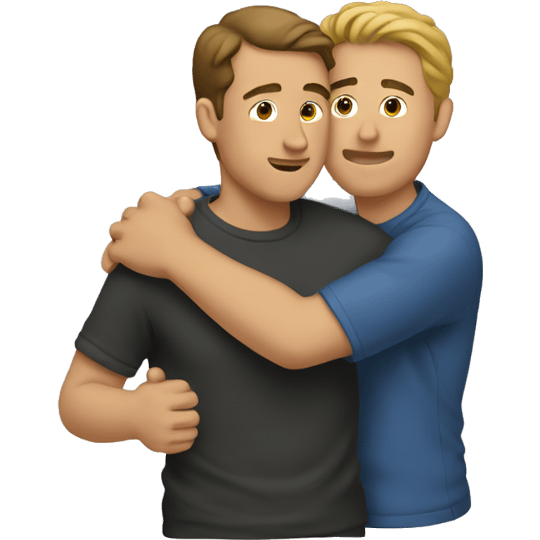 two guys hugging emoji