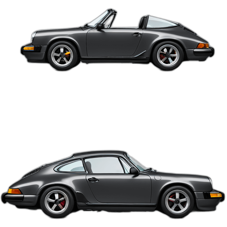 Porsche 911 dark gray side view emoji