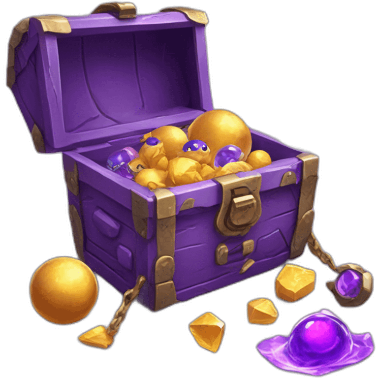 Pokemon Game LootCase Purple Chaotic Color Rich Treasure Legendary Epic Items and Pokemons Inside emoji