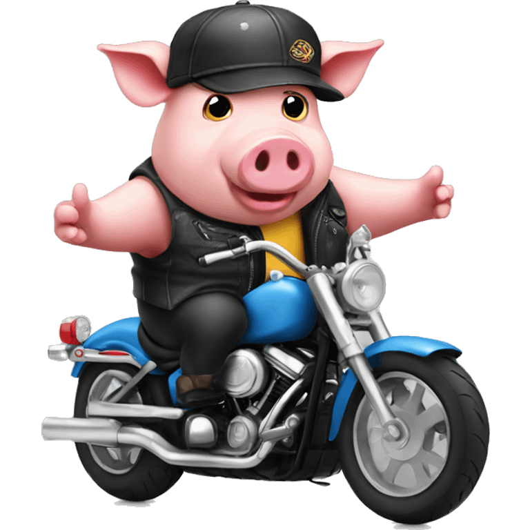 Biker pig emoji