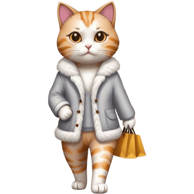 Cat going to shopping in the mall emoji