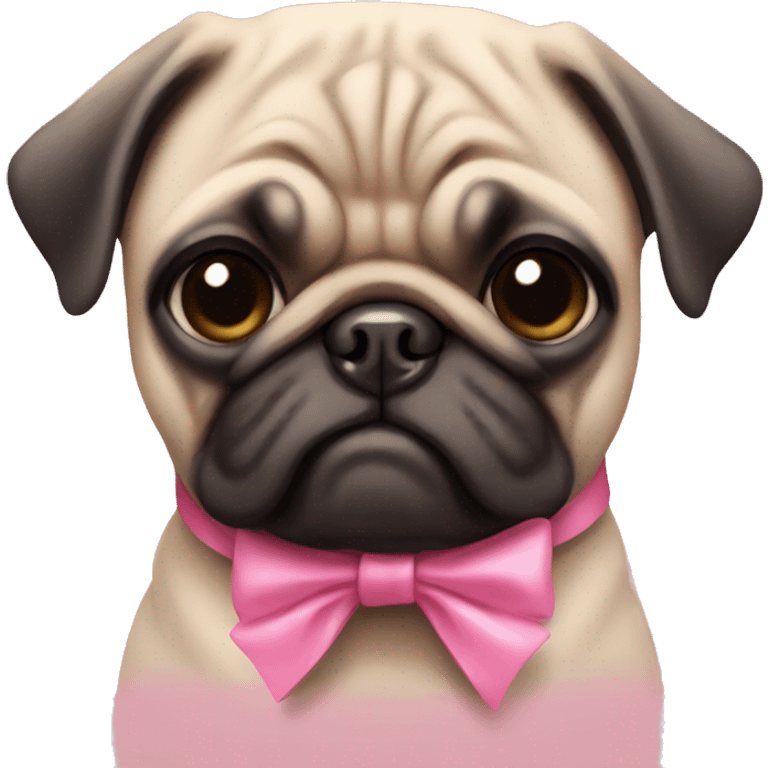 Pug with pink bow  emoji