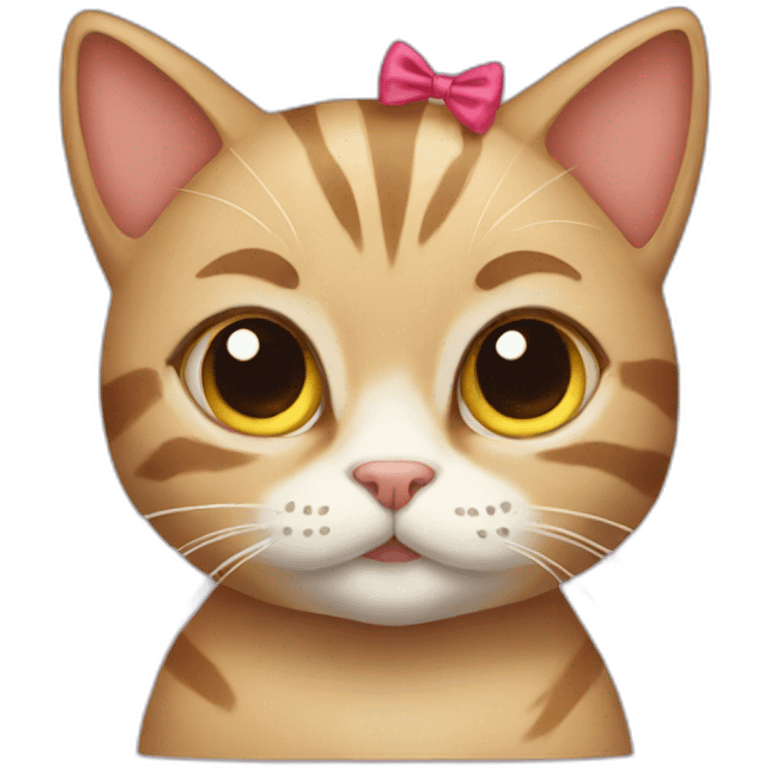 a cat with a bow on her head emoji