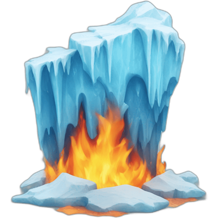 Ice collapsed with fire  emoji