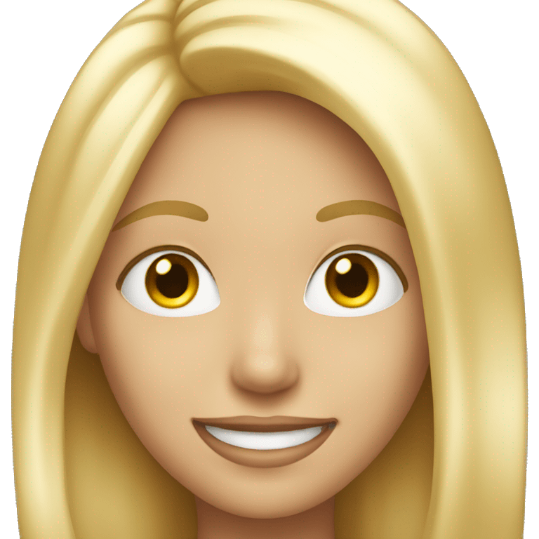 blonde girl with a smile emoji