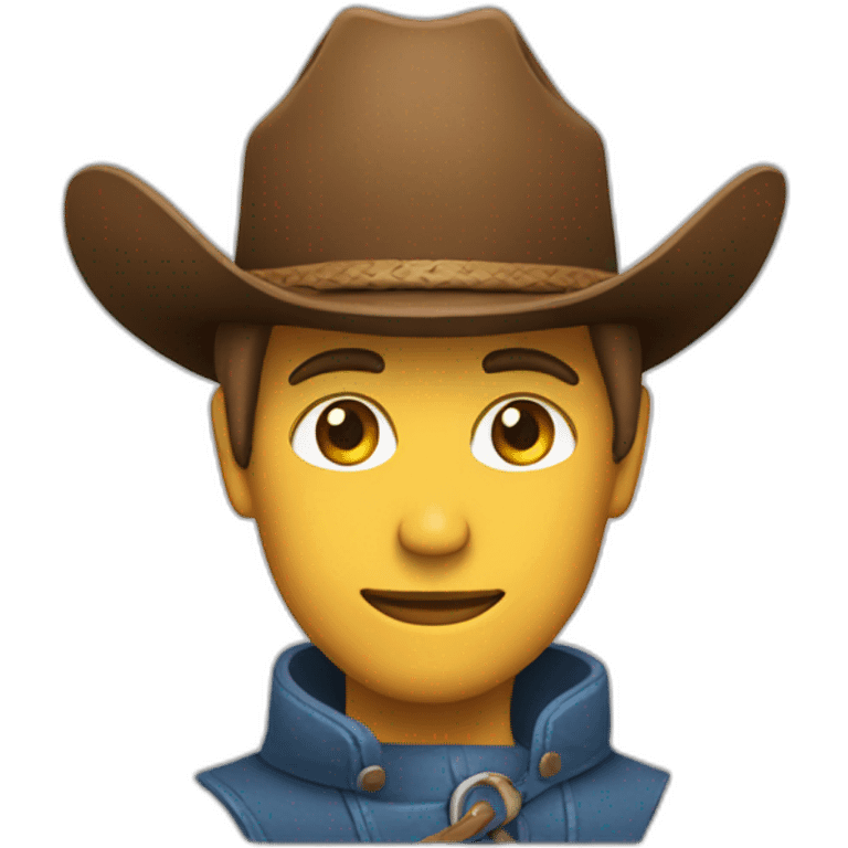 close up of a cowboy wearing two hats each stacked on top of each other emoji