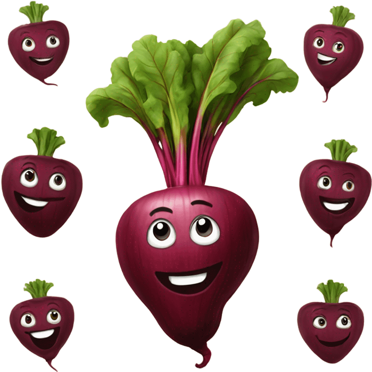 happy beetroot shows great emoji