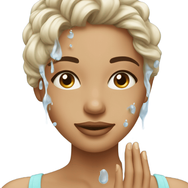 pretty woman washing face emoji