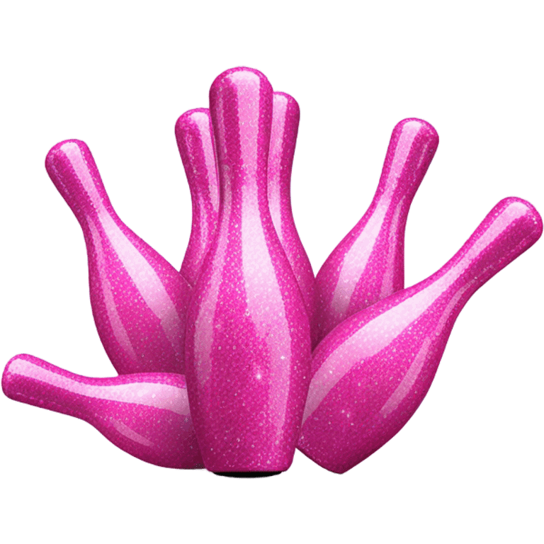 Pink glitter bowling pins  emoji