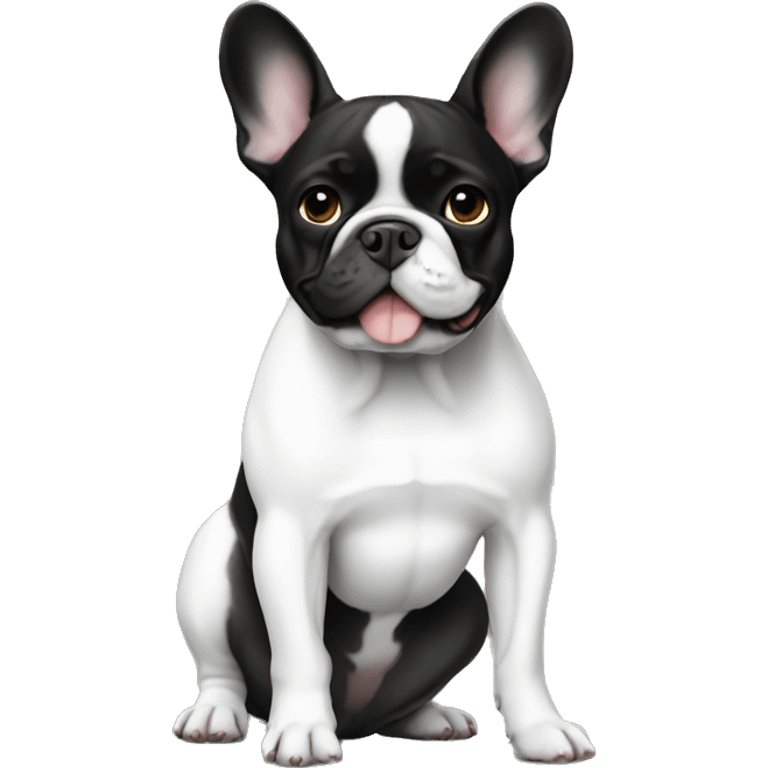 French bulldog black white emoji