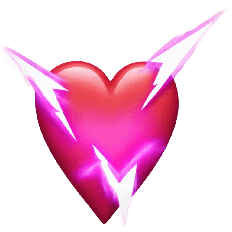 Pink Heart with red and white lightning bolts emoji