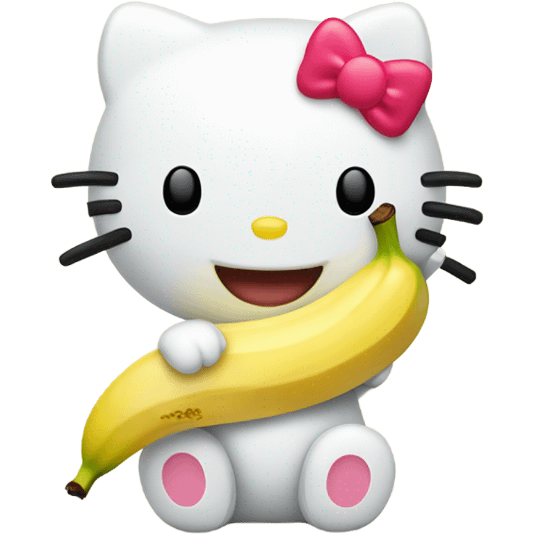 hello kitty eating a banana emoji