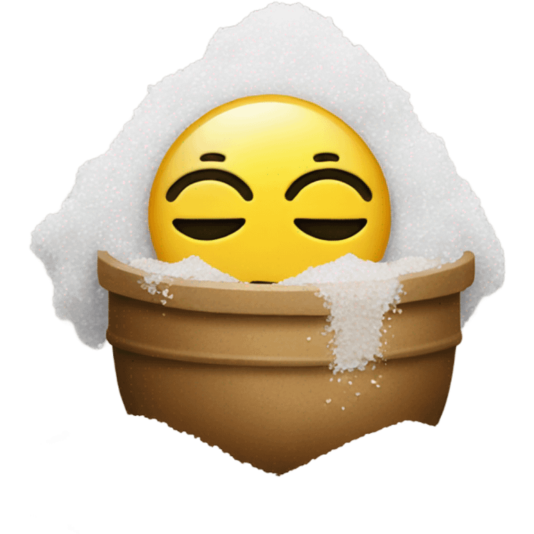 Smiley emoji and a pile of salt under emoji