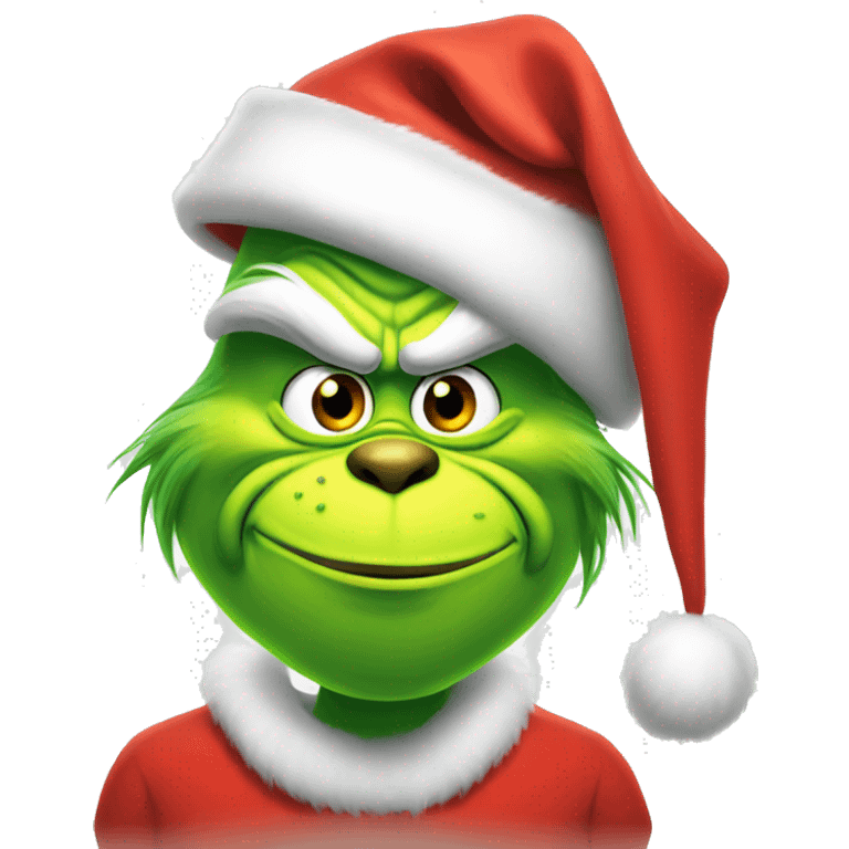 Grinch with Santa hat emoji