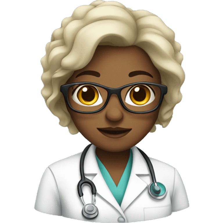 female doctor with glasses emoji