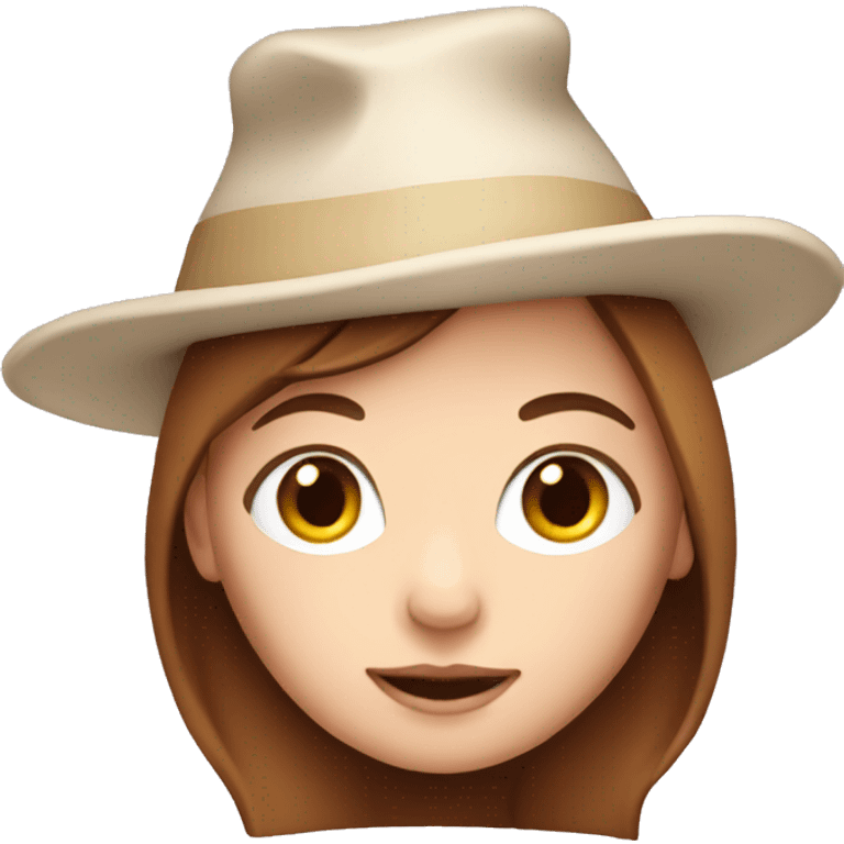 white girl with brown hair in birthday hat emoji