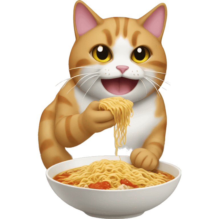 Cat eat ramen emoji