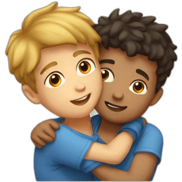 two boys cuddling emoji