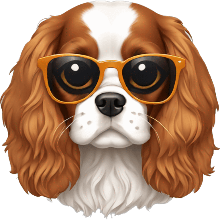 cavalier king charles spaniel cartoon sunglasses emoji