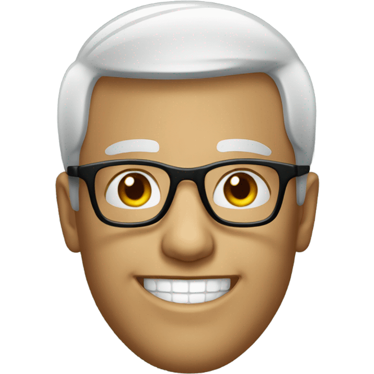 smiling male portrait with glasses emoji