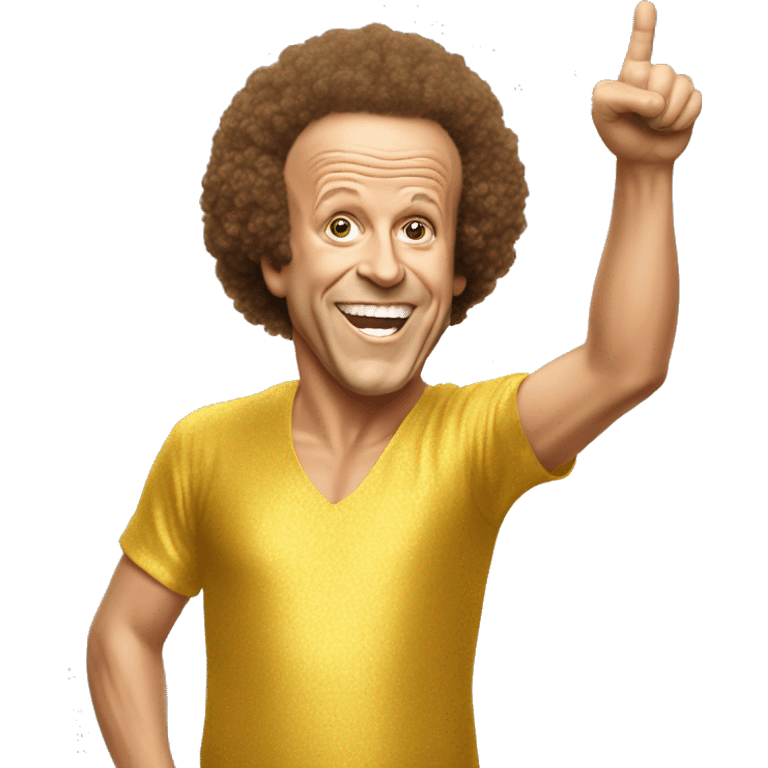 Richard Simmons celebrating hand up pointing emoji