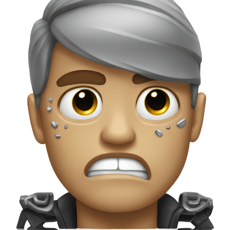 crying terminator, make tears visible, make him look friendly emoji