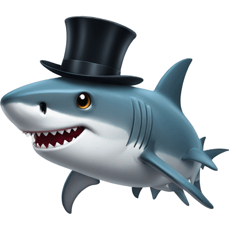 Shark with top hat emoji