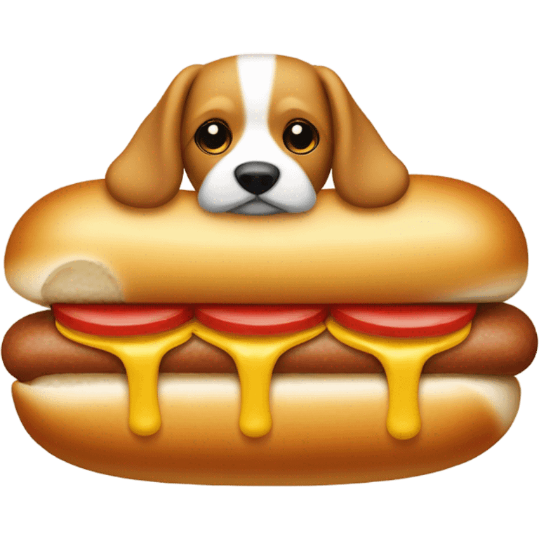 Dog in hotdog buns  emoji