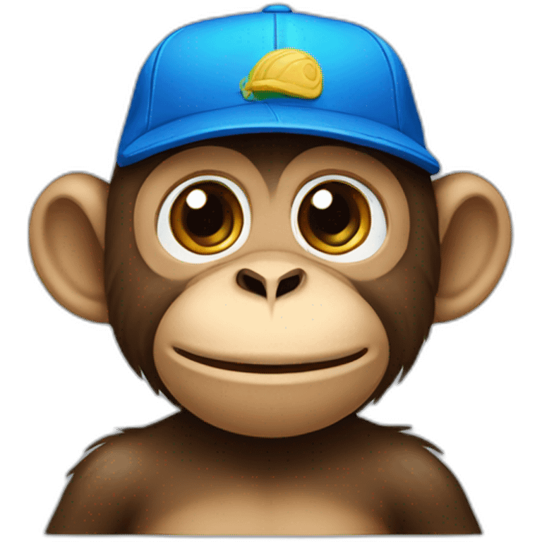 Monkey pequeño con gorra azul emoji