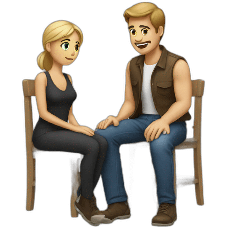 Man on knee facing  woman emoji