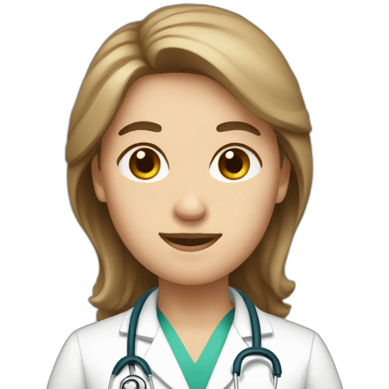 White brown hair Doctor emoji