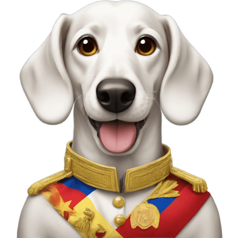 White Dachshund as president of Venezuela  emoji