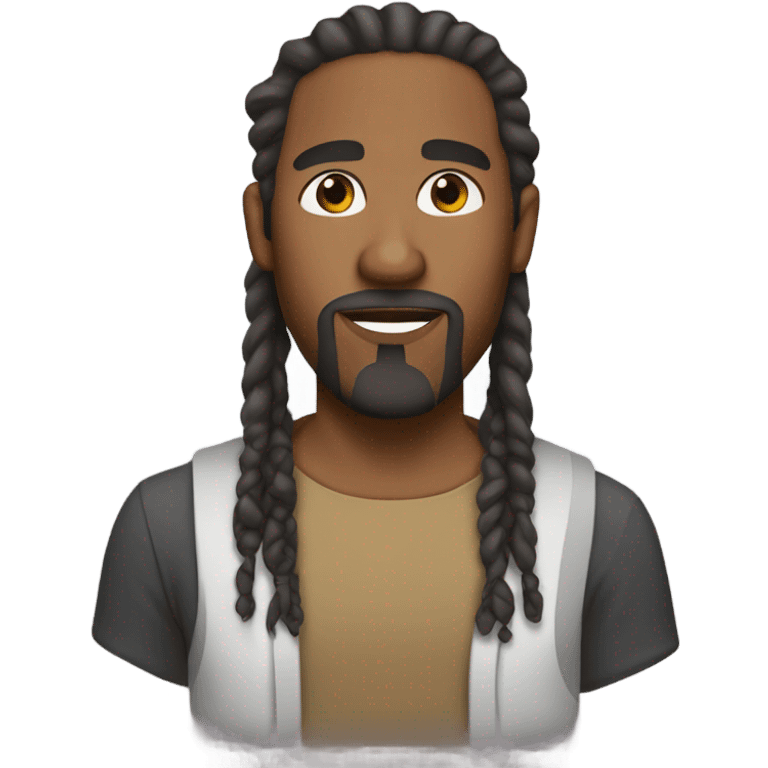 Brown man with goatee and dreads  emoji