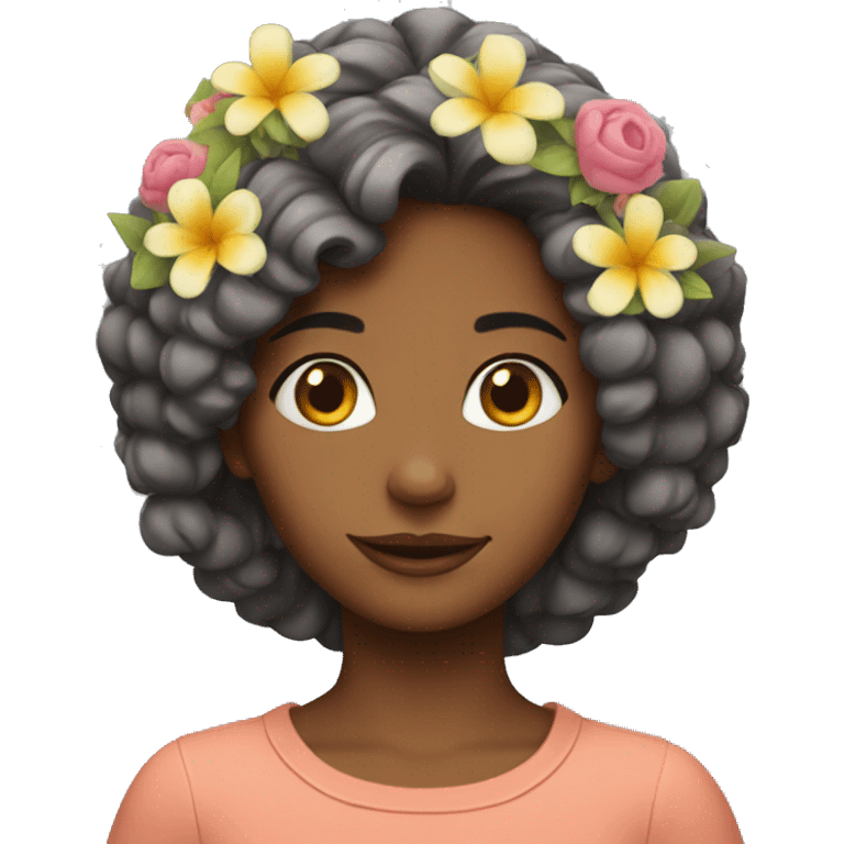 Girl with flowers in hair  emoji