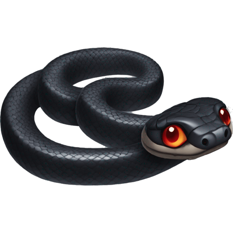 Black snake that has red eyes emoji