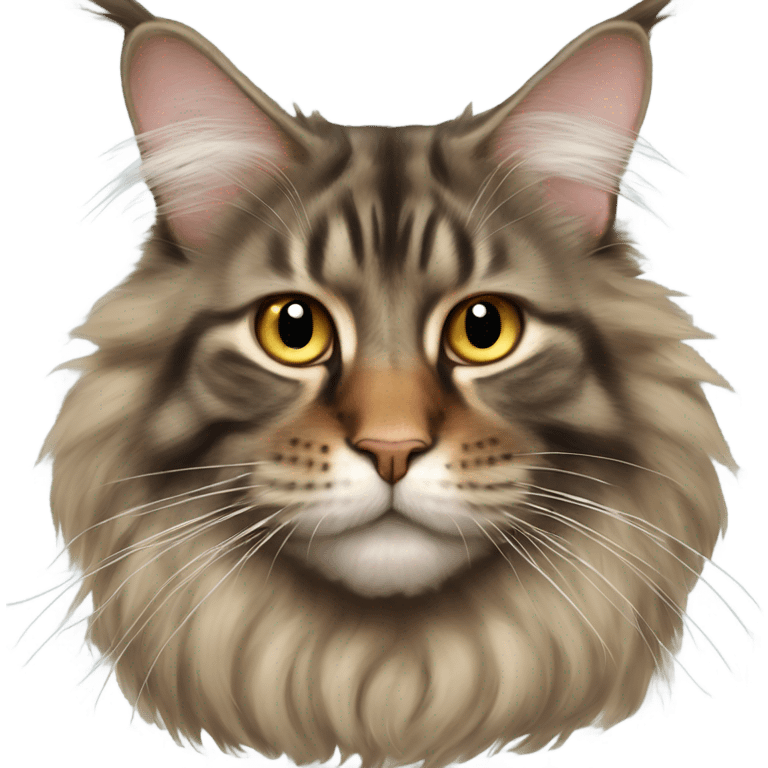 Maine Coon with a stupid face and butterfly on his nose emoji