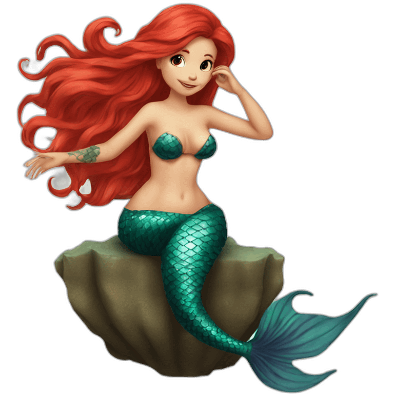 mermaid-red-long-hair-halloween-tatoo emoji