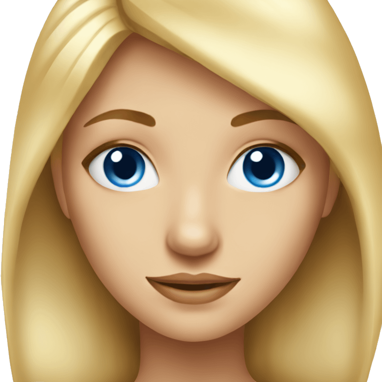 blonde girl portrait in sunlight with blue eyes emoji