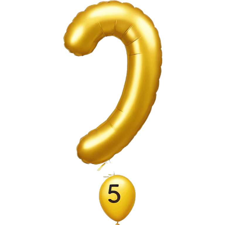 The-number-five  shape-golden-balloon  emoji